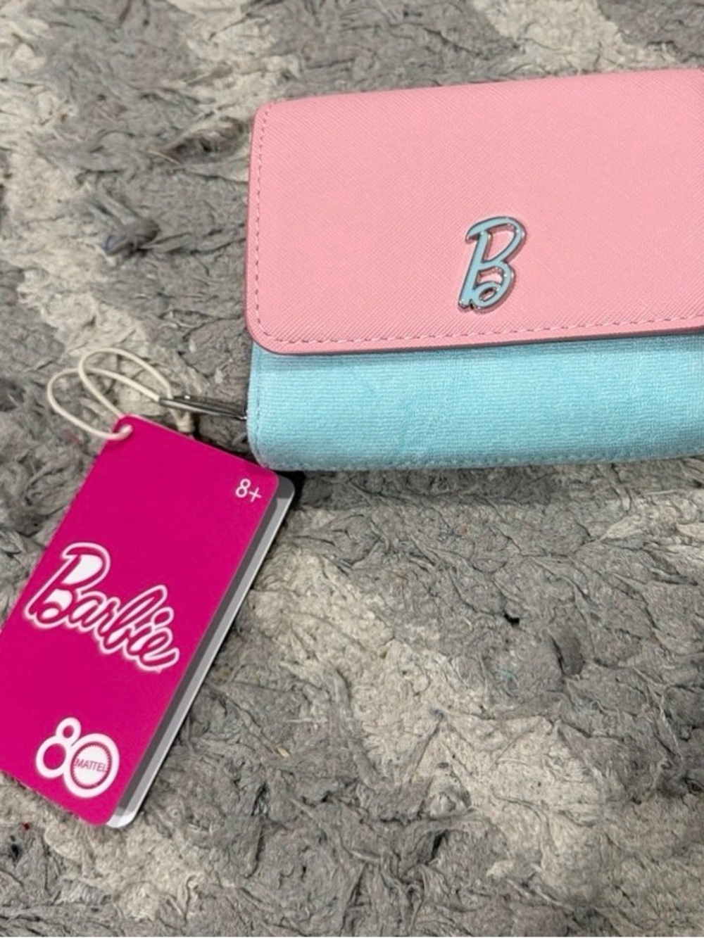 Barbie Pink and Light Blue Phone Wallet Case with 'B' Logo
